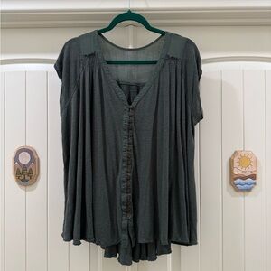 Free People: Forest green top
